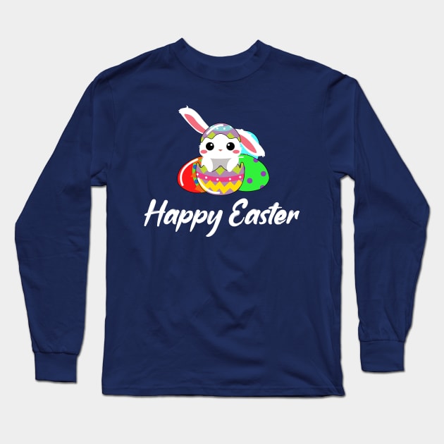 Happy Easter , Easter Egg With Bunny Long Sleeve T-Shirt by hilu